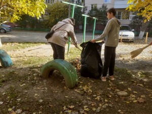 В округе № 4 Волгодонска жители вместе с депутатом дружно вышли на субботник