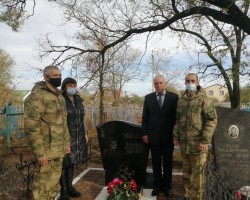 Цветы к могиле Героя Советского Союза А.К.Чубарова