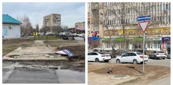 В избирательном округе №8 восстановлен упавший дорожный знак