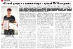 "Уютный дворик" в восьмом округе - лучший ТОС Волгодонска